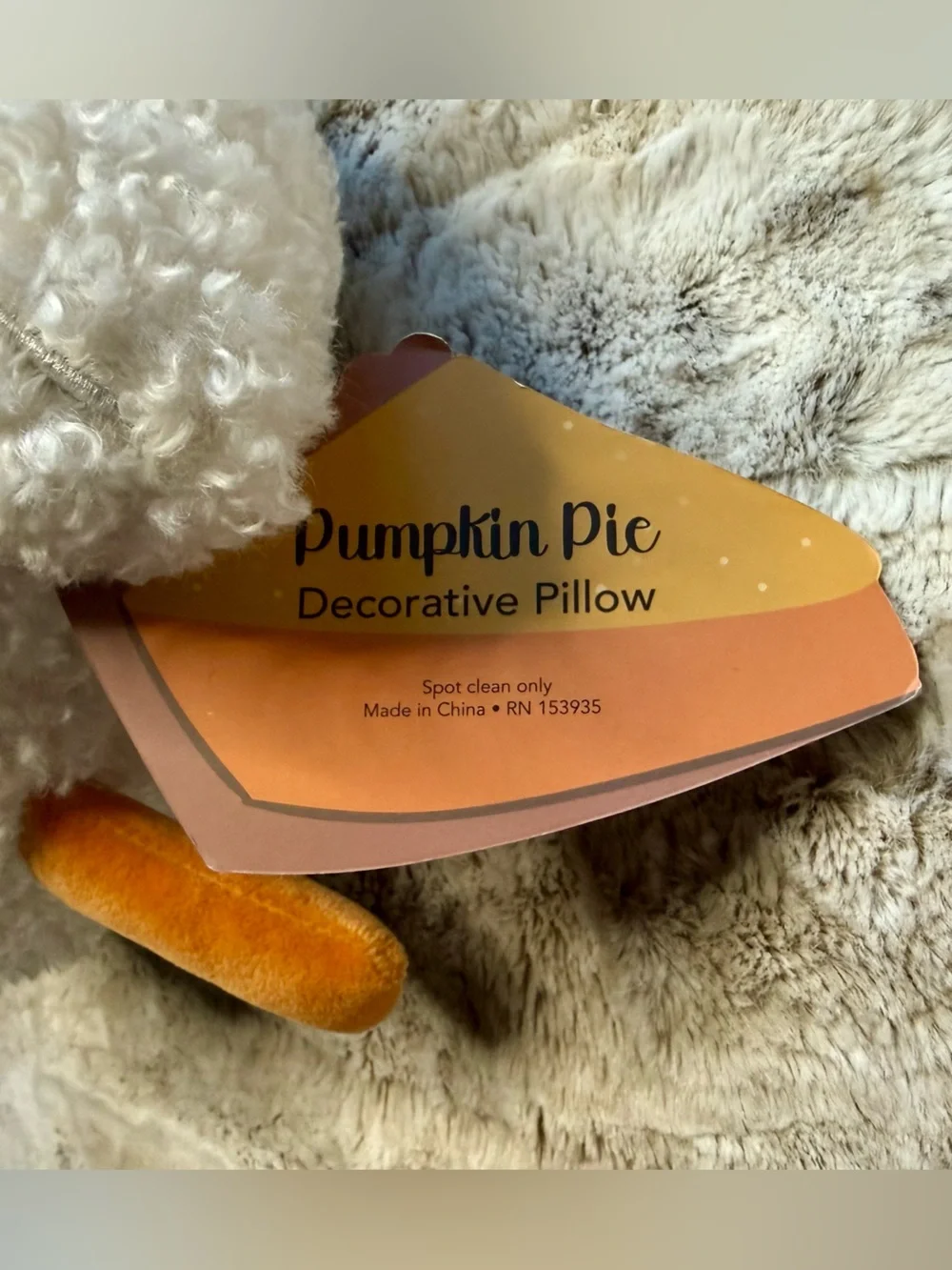 *NWT* Plush Pumpkin Latte Decorative Pillow